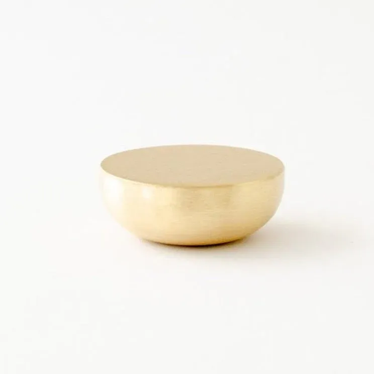 Unlacquered Brushed Brass "Bowl" Sleek Round Cabinet Knob Quick Release