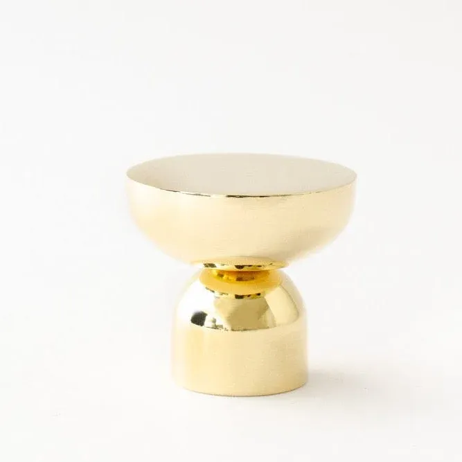 Unlacquered Polished Warm alloy "Raised Bowl" Round Cabinet Knob and Hook