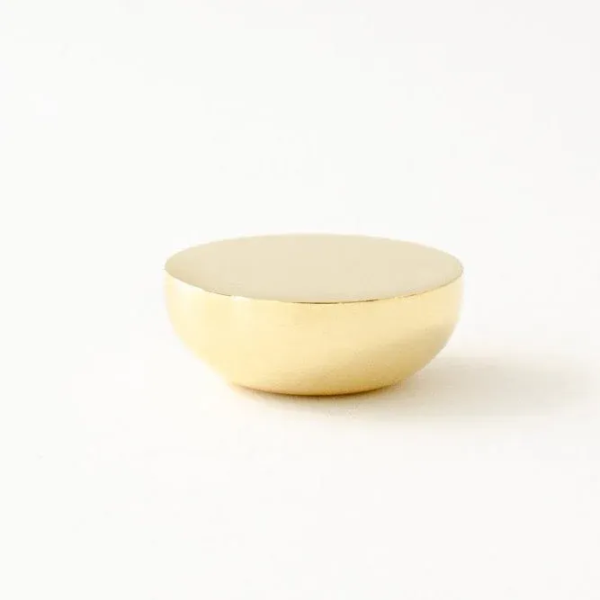 Unlacquered Smooth Brass "Bowl" Modern Round Cabinet Knob