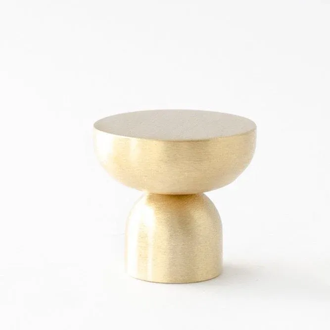 Unlacquered Textured Brass "Raised Bowl" Round Cabinet Knob and Hook