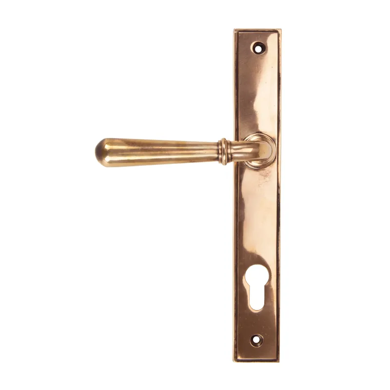 Polished Warm finish Newbury Slimline Lever Espag. Lock | From Anvil