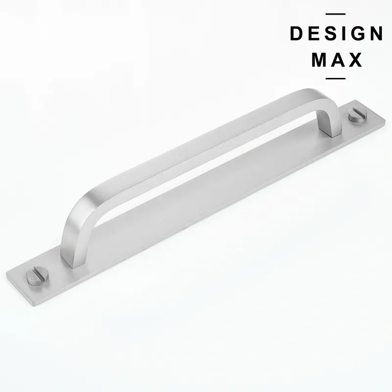 Adjustable Cara Seamless Satin Silver Cabinet Pull Backplate