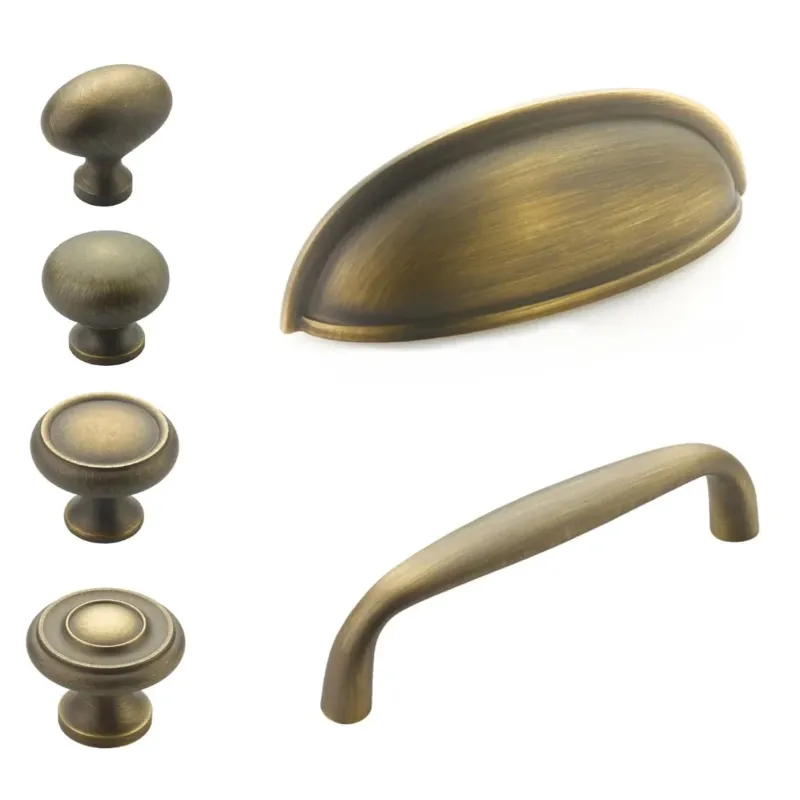 Adjustable Heritage "Joy" Drawer Pulls Satin Antique Brass
