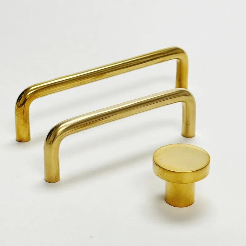 Adjustable Unlacquered Warm alloy "Tubular" Cabinet Knob and Wire Drawer Pulls
