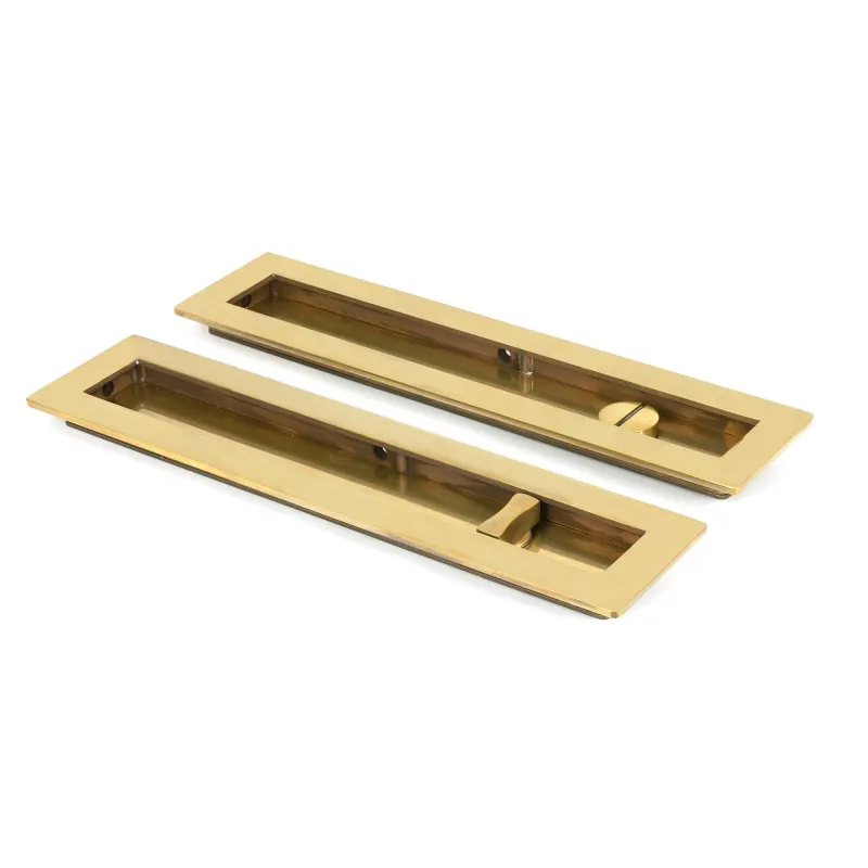 Aged Warm alloy 250mm Plain Rectangular Pull - Privacy Set | From Anvil