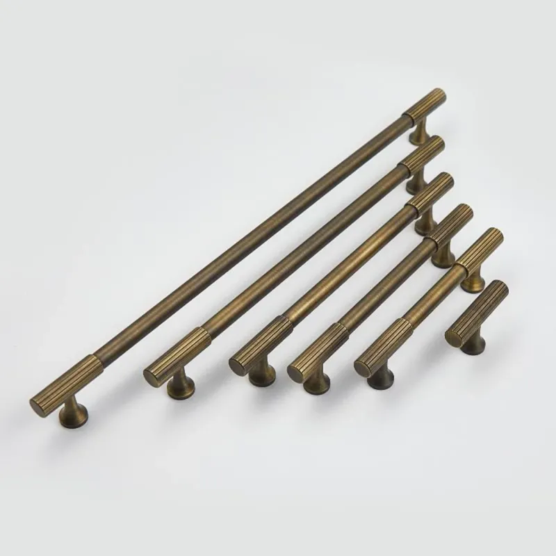 Banded Antique Solid Brass Cabinet Pull