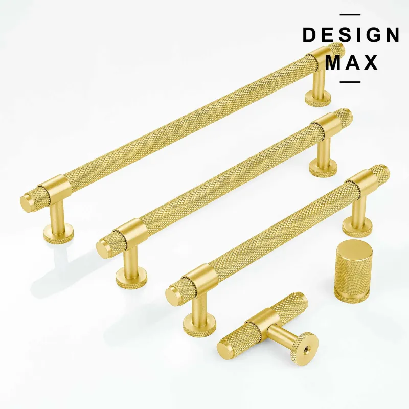 Brisa Non-glossy Brass Knurled Cabinet Knob and Pull