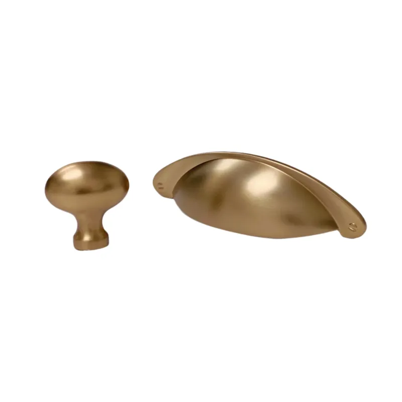 Champagne Copper-brown "Marlee" Round Traditional Cabinet Knob and Cup Pull