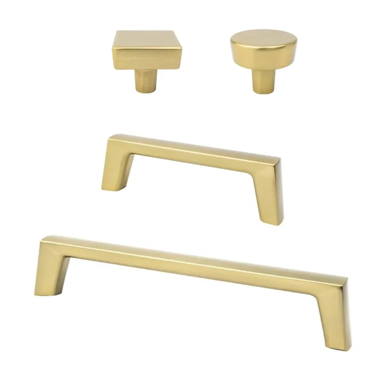 Champagne Warm finish "Brooks" Drawer Pulls and Cabinet Knobs - Cabinet Hardware Blum