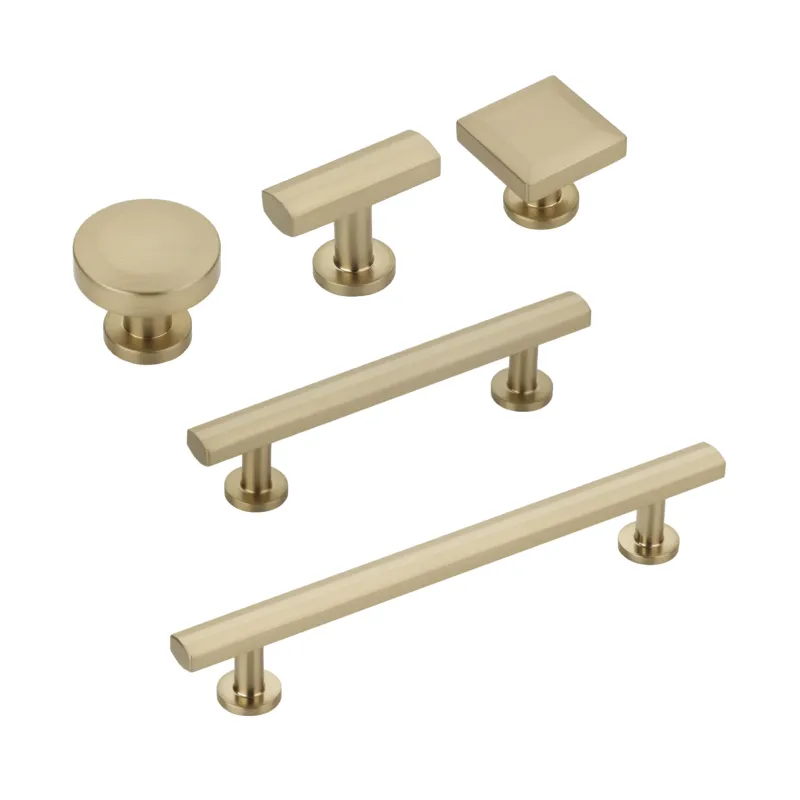 Champagne Warm finish "Heather" T-Bar Cabinet Knobs and Drawer Pulls