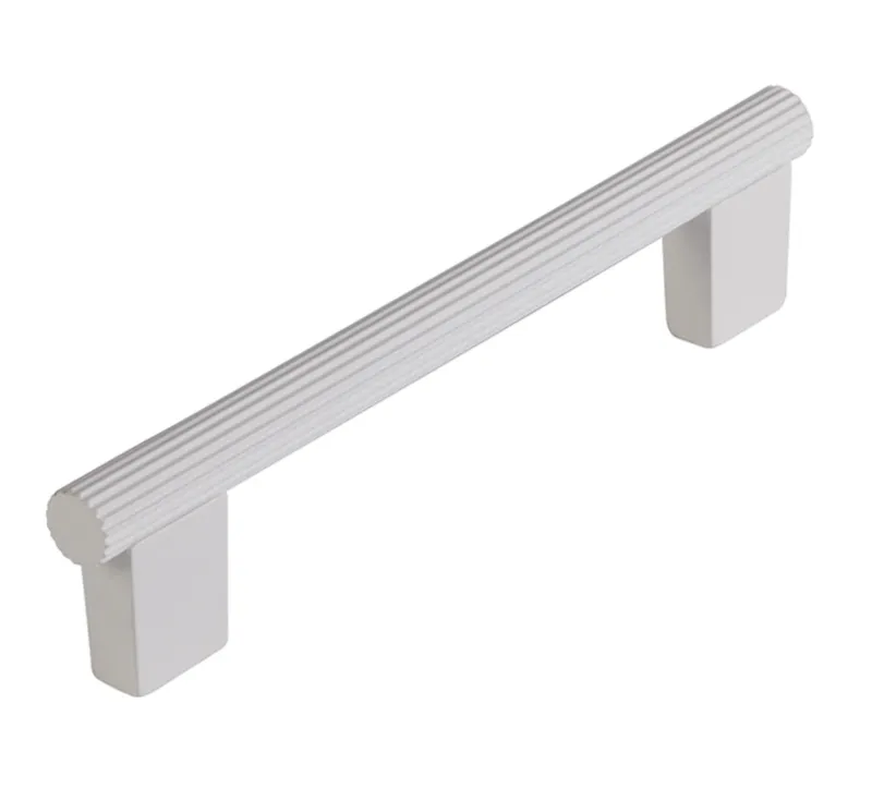 Concealed Mount Low-sheen White "Knox" Cabinet Knobs and Drawer Pulls