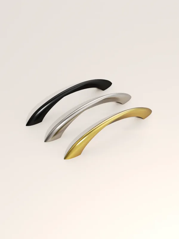 DESIGN2554 Solid Cabinet Pulls – Twisted Bar & Arched Bow Accommodates Cabinets & Drawers