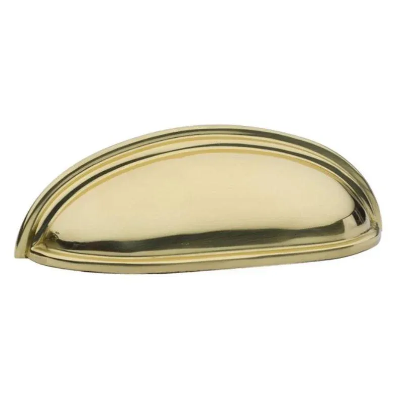 Glossy Brass "Heritage" Cabinet Cup Drawer Pull - Kitchen Drawer Handle | Easy Install |