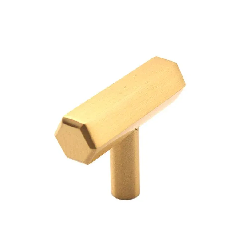 Hexagonal T bar Cupboard Pull Satin Warm alloy