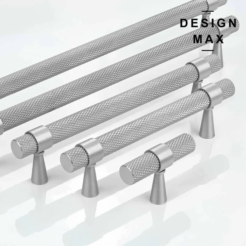 Knurled Kitchen Satin Solid Warm alloy Cabinet Pull