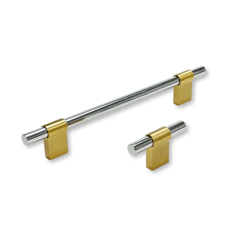 Line Warm alloy and Nickel Cabinet Knob and Drawer Pulls
