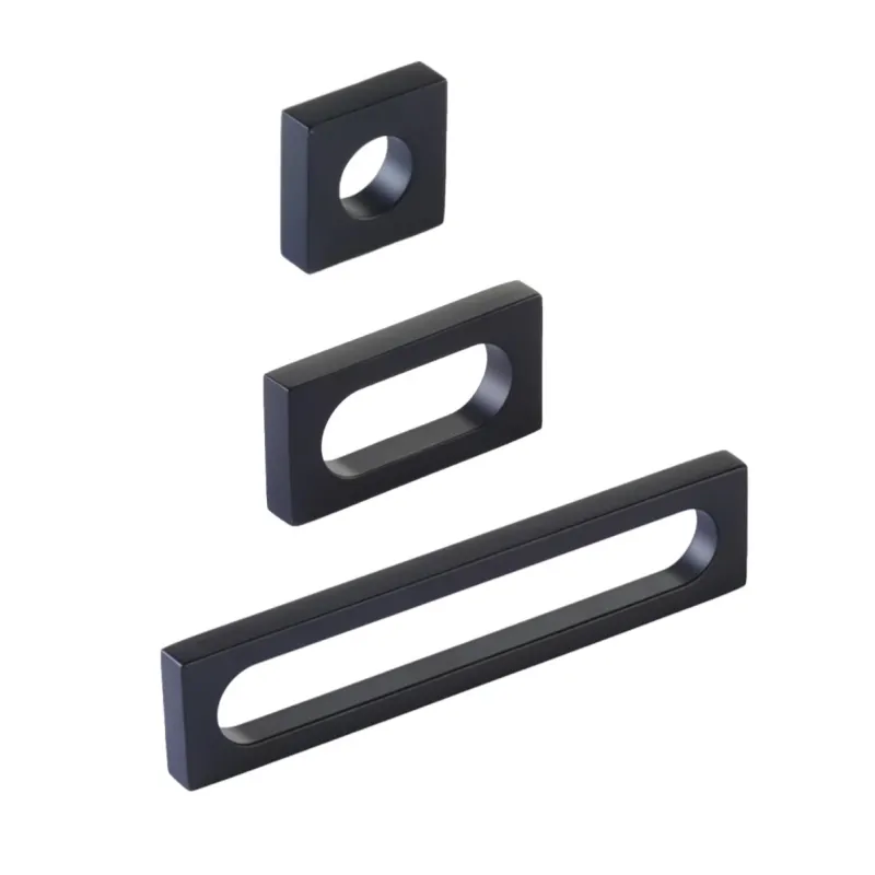 Matte Midnight "Loop" Square Drawer Pulls and Cabinet Knobs