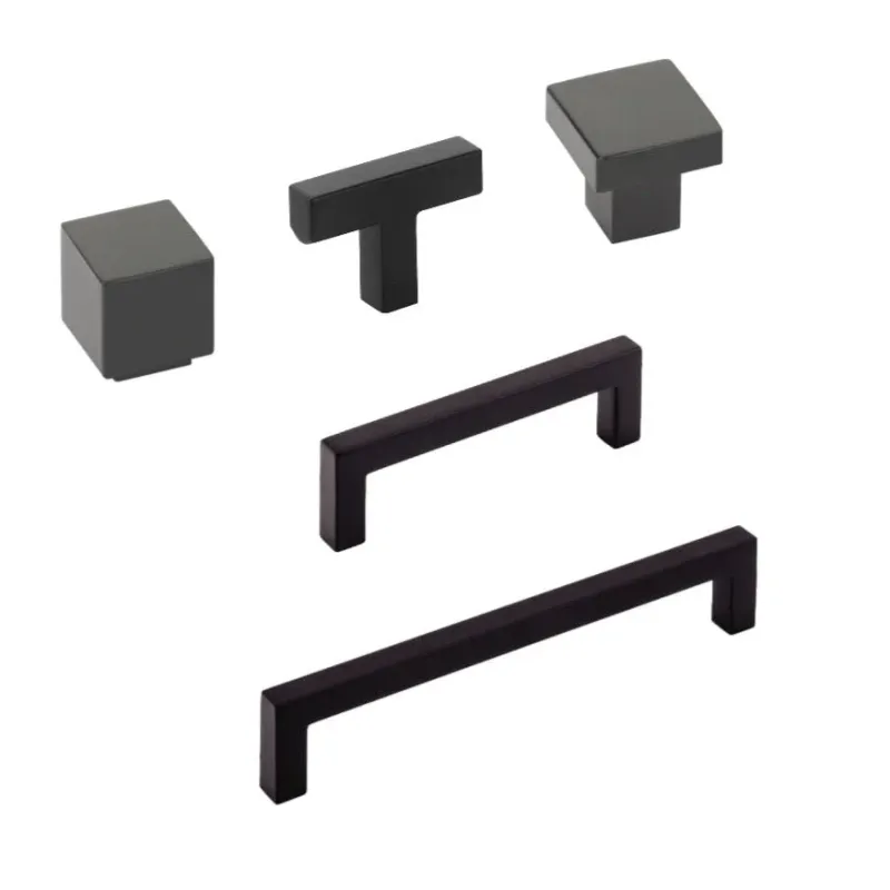 Matte Onyx "Glam" Cabinet Knobs and Drawer Pulls