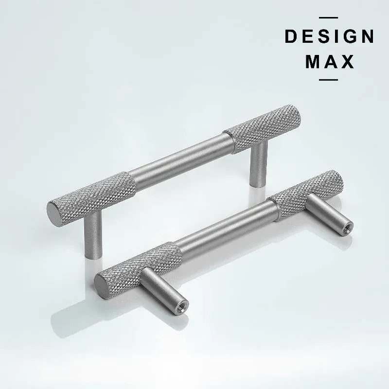 Mid Century Satin Chrome Solid Brass Cabinet Pull