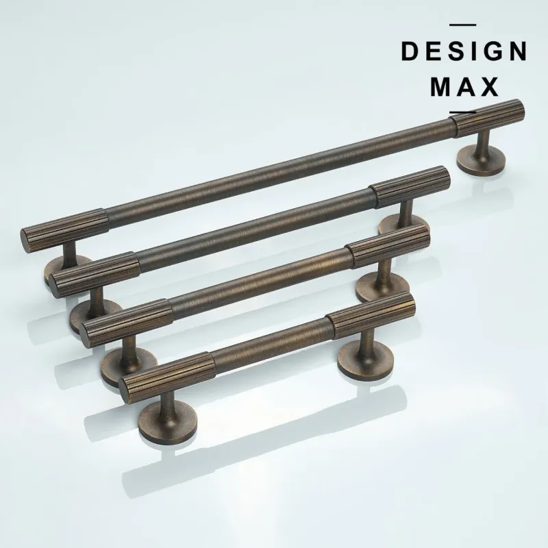 Modern Striped Antique Basic Brass Cabinet Pull Blum