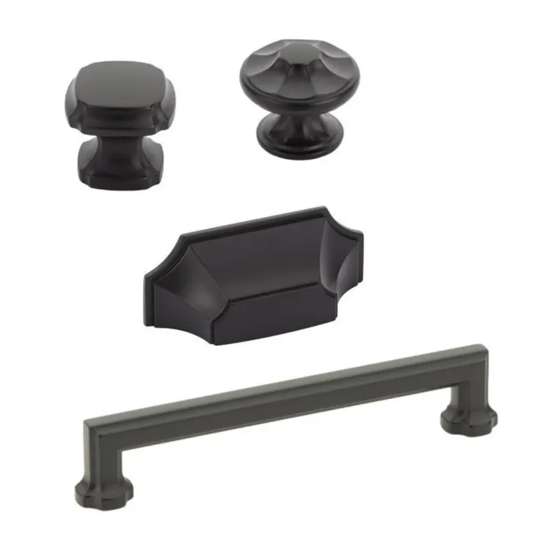 OEM Replacement Low-sheen Black "Regal" Cabinet Knobs and Drawer Pulls