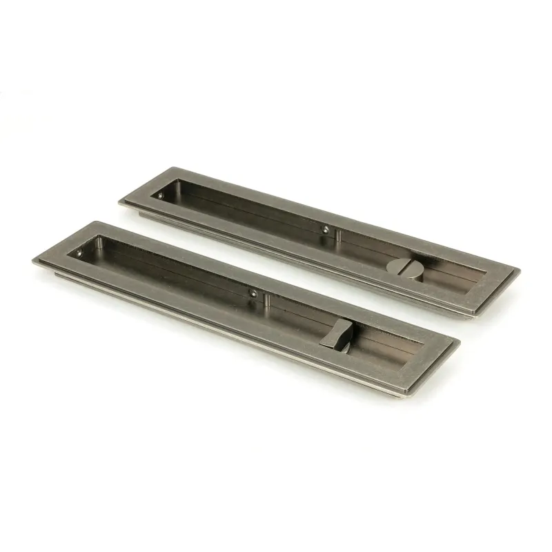 Pewter 250mm Art Deco Rectangular Pull - Privacy Adjust | From Anvil