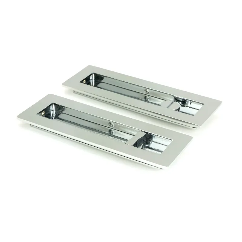Polished Shiny metal 175mm Plain Rectangular Pull - Privacy Set | From Anvil