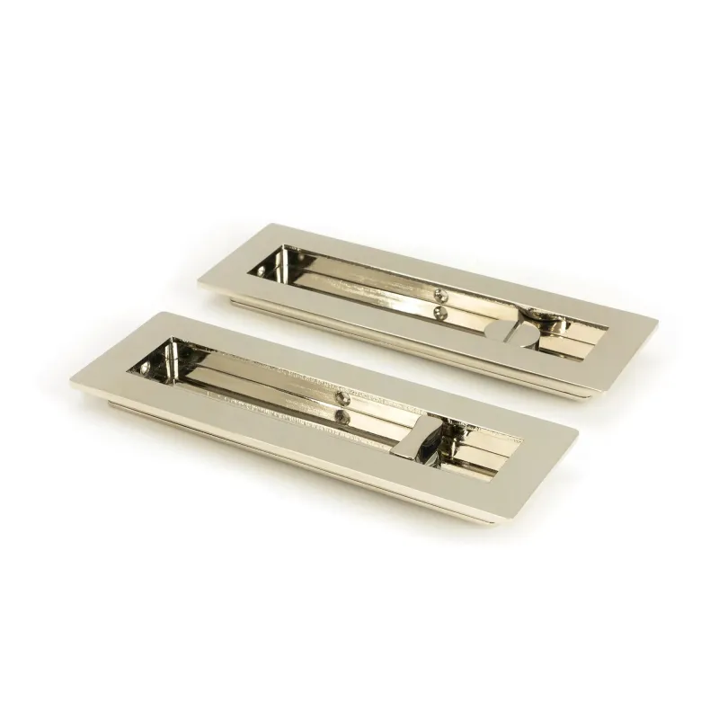 Reflective Nickel 175mm Plain Rectangular Pull - Privacy Set | From Anvil