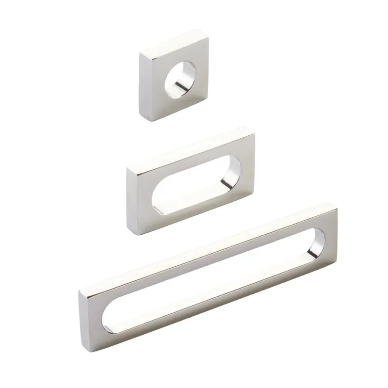 Reflective Nickel "Loop" Square Drawer Pulls and Cabinet Knobs