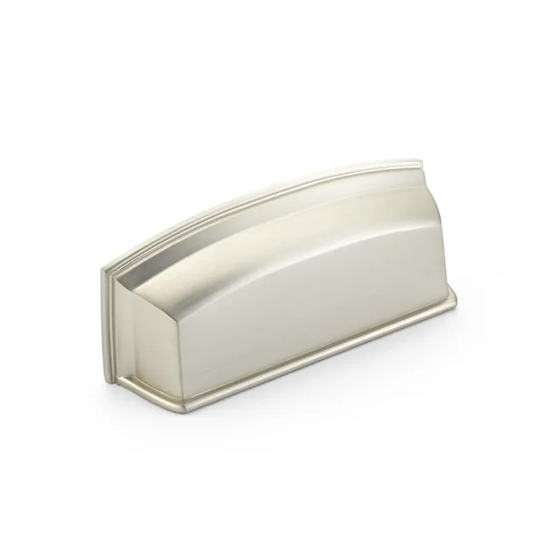Satin Nickel Cabinet Cup Drawer Pull "Moderna" - Kitchen Drawer Handle 10-Year Warranty