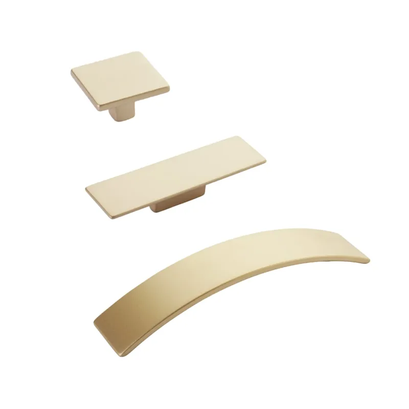 Satin Warm alloy "Kurv" Square Drawer Pulls and Cabinet Knobs