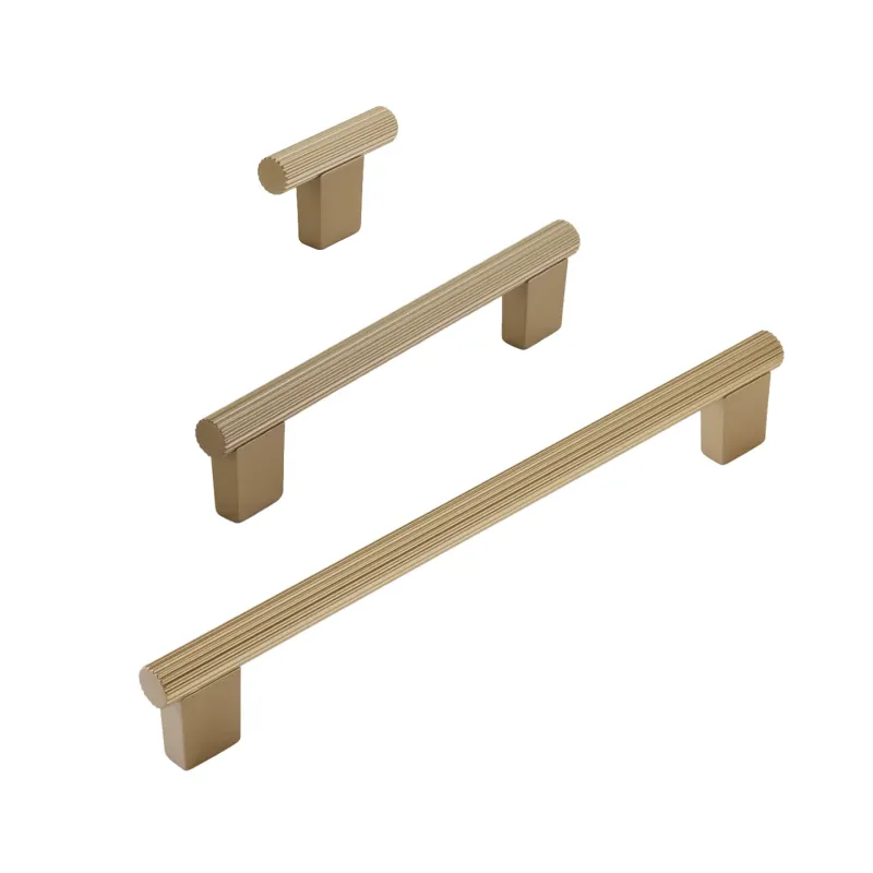 Self-Closing Lukewarm Gold "Knox" Cabinet Knobs and Drawer Pulls