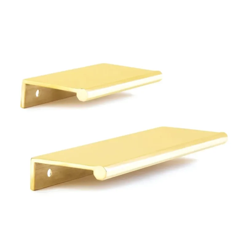Self-Closing Unlacquered Warm alloy "Porter" Edge Drawer Pull