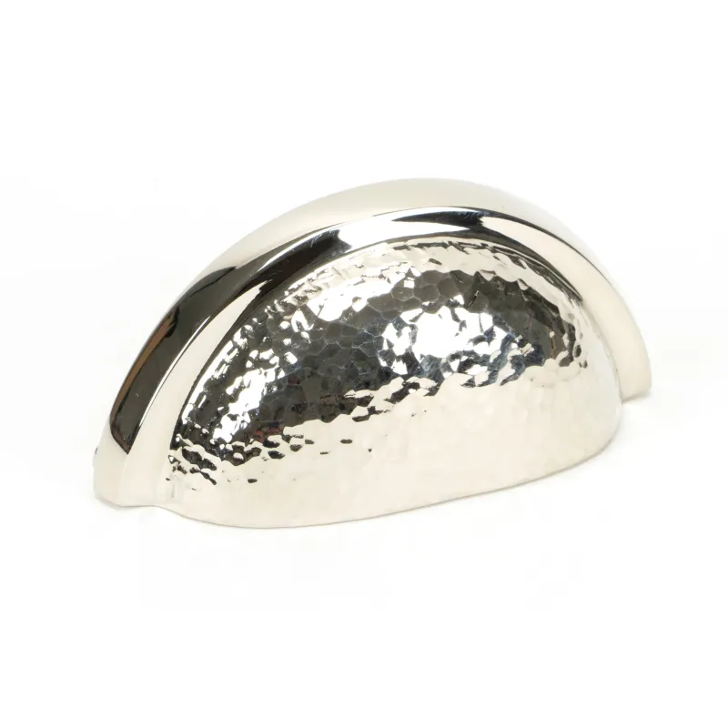 Shiny Nickel Hammered Regency Concealed Drawer Pull | From Anvil