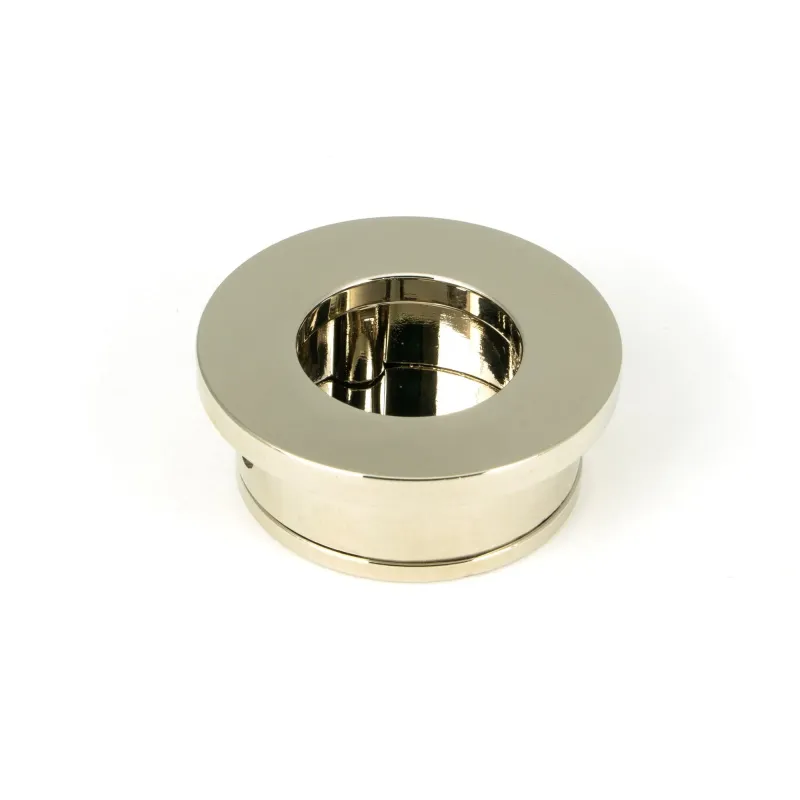 Smooth Nickel 34mm Round Finger Edge Pull | From Anvil