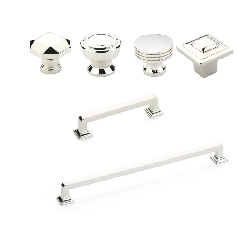 Smooth Nickel "Moderna" Drawer Pulls and Cabinet Knobs | Easy Install |