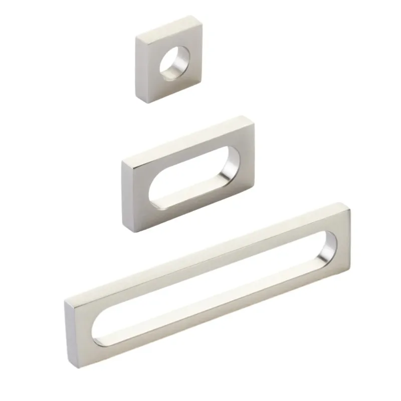 Soft-Close Textured Nickel "Loop" Square Drawer Pulls and Cabinet Knobs