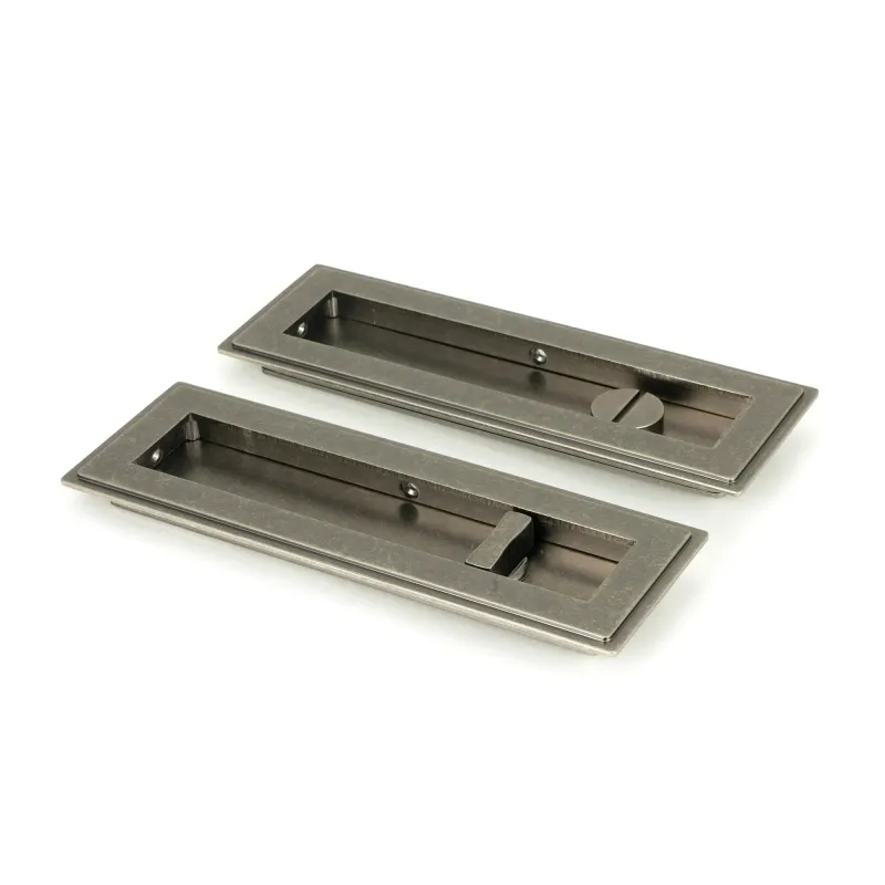 Touch Release Pewter 175mm Art Deco Rectangular Pull - Privacy Adjust | From Anvil