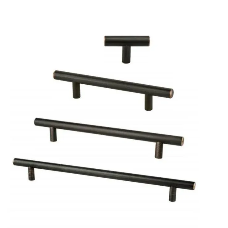Touch Release Round Oil-Rubbed Warm finish "Dash" T-Knob and T-Bar Drawer Pulls