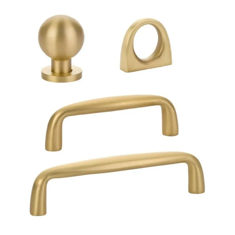 Undermount Omni Cabinet Knobs and Drawer Pulls Satin Warm alloy
