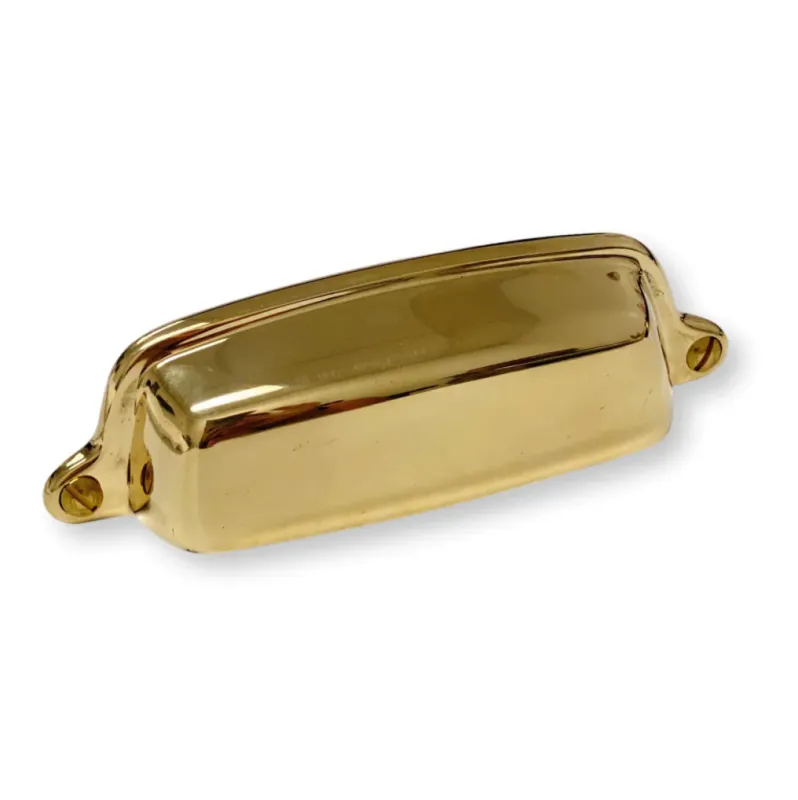 Unlacquered Warm alloy "Eloise" Cabinet Cup Drawer Pull - Kitchen Drawer Handle 10-Year Warranty