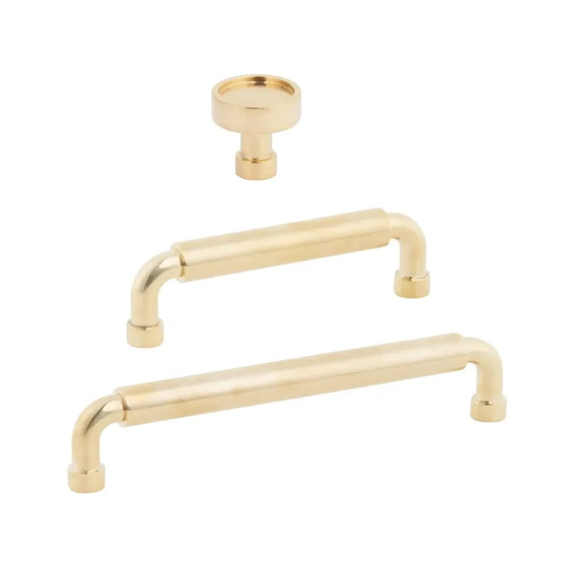 Unlacquered Warm alloy "Nolan" Cabinet Knobs and Pulls Cabinet Hardware Drawer Slides