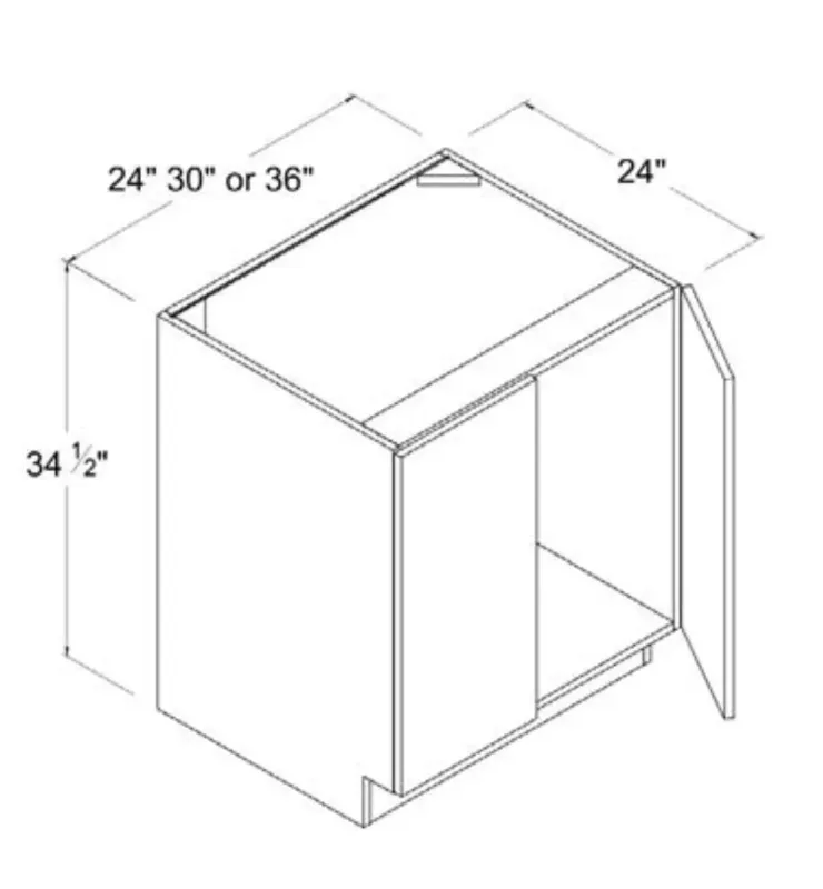 Full Height Double Door Base Cabinet 24"-36" - Sleek Lite