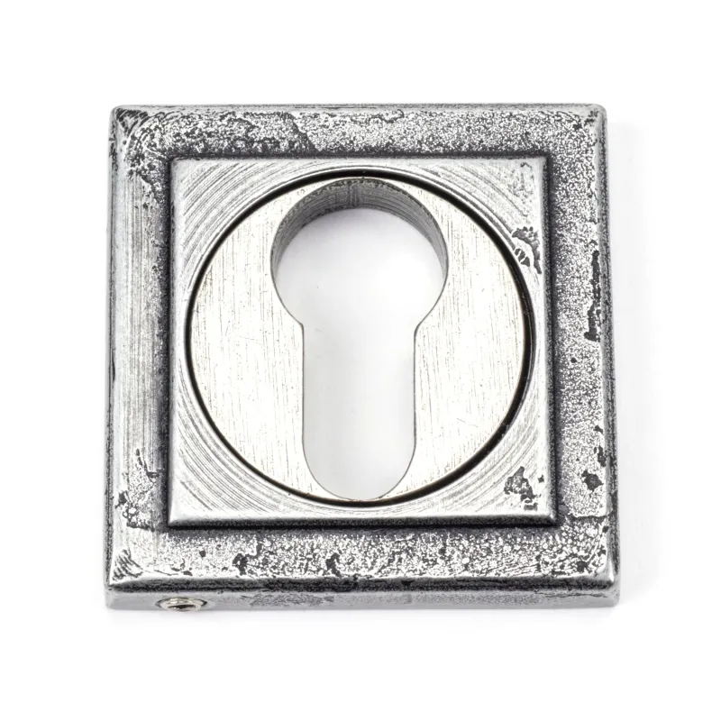 Pewter Round Euro Escutcheon (Square) | From Anvil