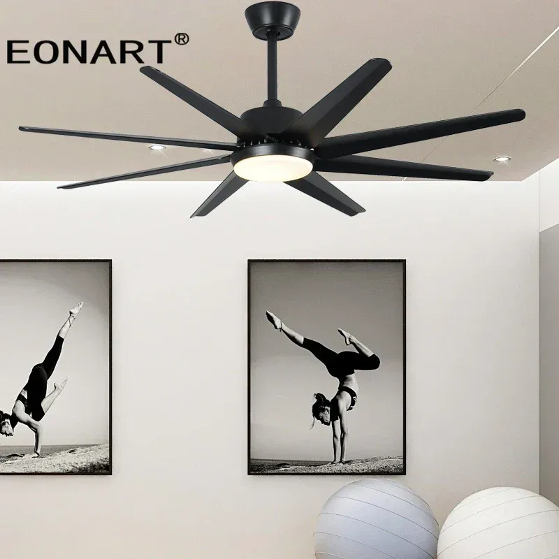 Afralia™ 66" DC Ceiling Fan Remote Control, Sleek Aluminum 8-Blade LED Light