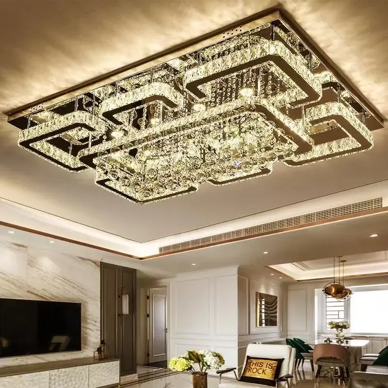 Afralia™ Crystal LED Chandelier: Modern Luxurious Ceiling Lamp Remote Control