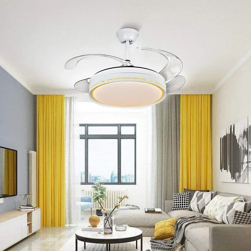 Afralia™ Decor LED Ceiling Fans Remote Control Living Room, Bedroom, Dining Room