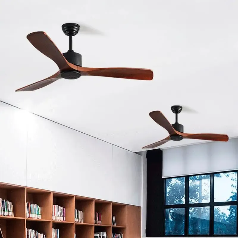 Afralia™ 42" Hardwood Ceiling Fan Remote Control Decorative Home Fan DC 110-240V