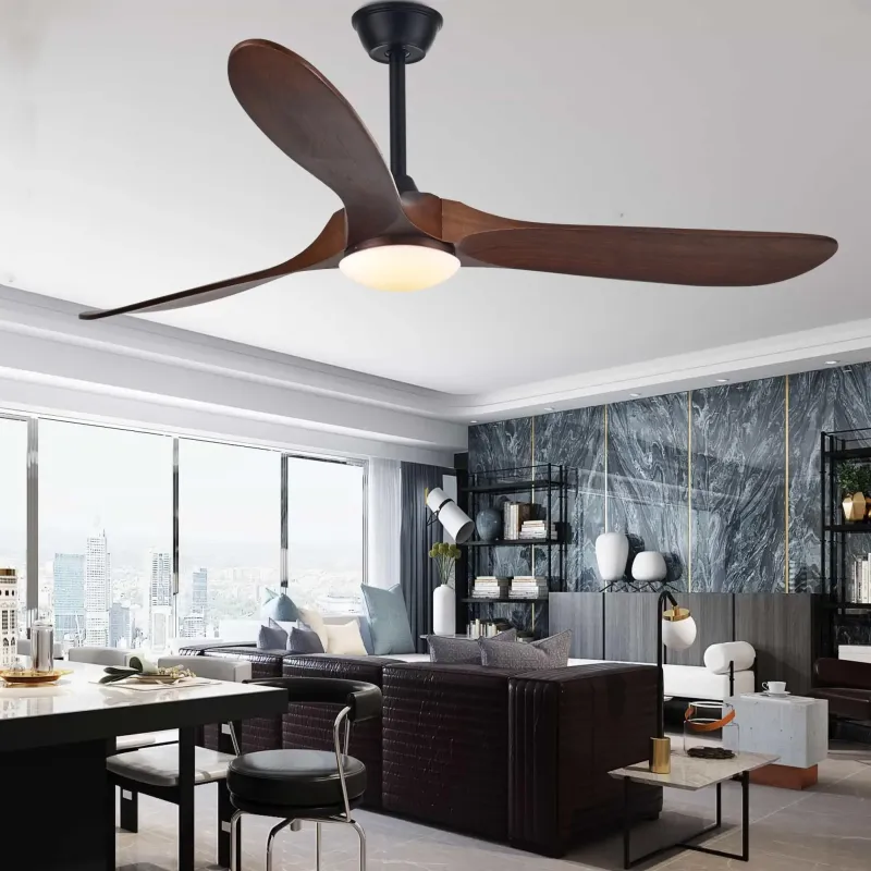 Afralia™ 60" Industrial Vintage Wood Ceiling Fan Airy & Remote Control