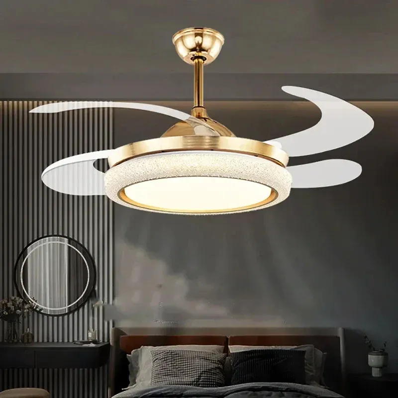 Afralia™ 42" Invisible Ceiling Fan Buoyant Remote Control LED Retractable Blades.